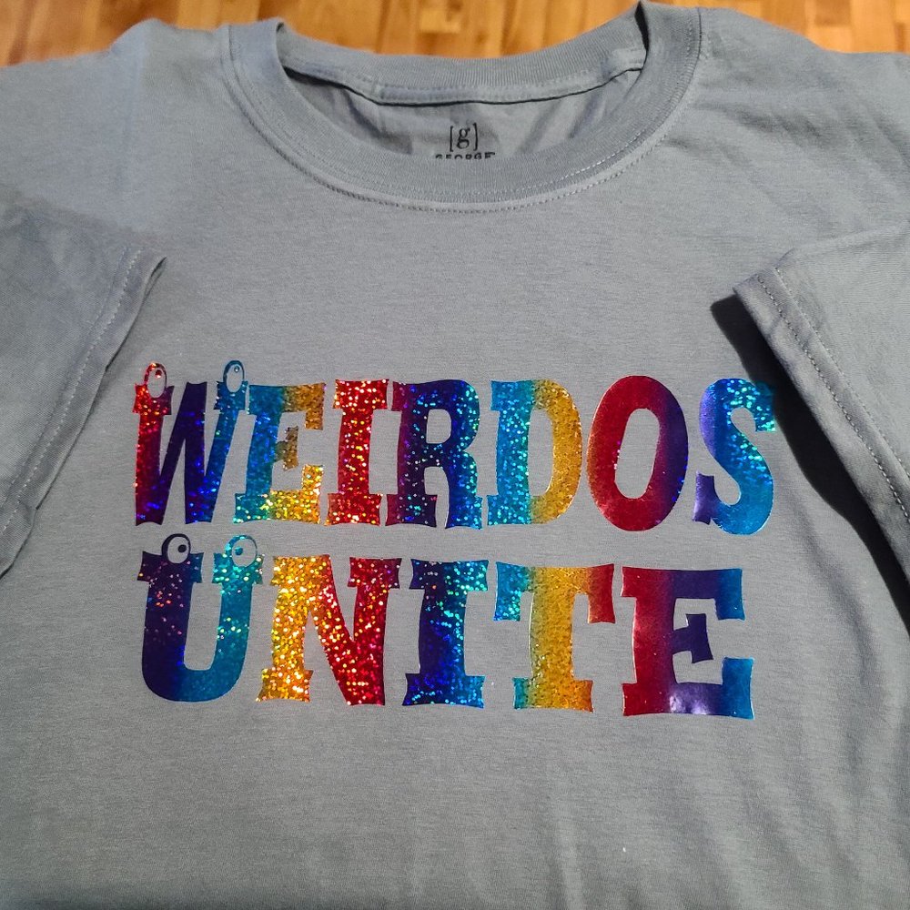 Weirdos Unite Holographic Vinyl iron on New Tshirt